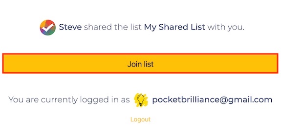Join a shared list
