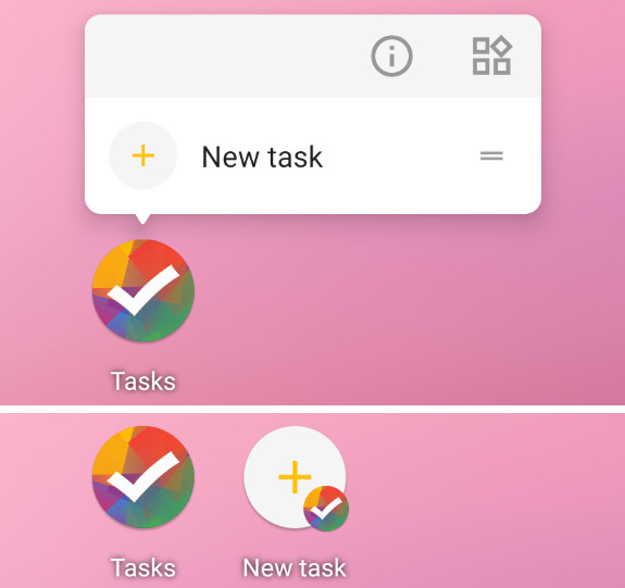 New task shortcut