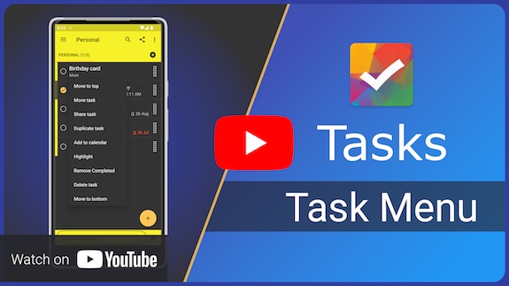 Task context menu - YouTube